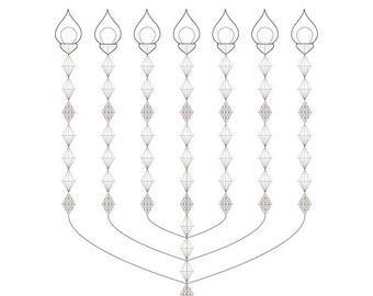 Crystalized MENORAH-Diamonds Crystals-Design To Color-Holiness-Meditative-Holy Symbols-Sacred Jewish Art Symbol-Pdf-Coloring Page-HALELUYA