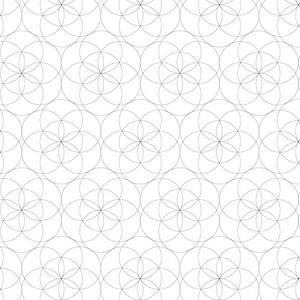 May include: A black and white geometric pattern featuring a repeating flower of life design composed of thin intersecting circles. The bottom left corner displays Hebrew text, while the bottom right corner shows the text zebratoys zebratoys.etsy.com.