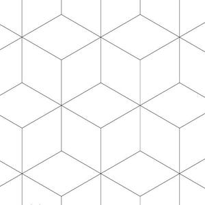 Puede incluir: Un fondo blanco con un patrón repetitivo de líneas negras que forman cubos isométricos. En la esquina inferior izquierda hay texto en hebreo. En la esquina inferior derecha, el texto dice zebratoys con iconos y zebratoys.etsy.com.
