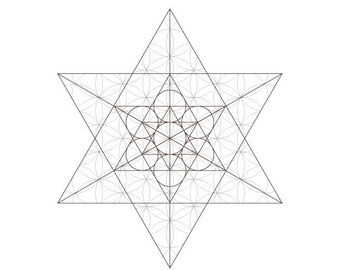 Star Tetrahedron Star of David Flower of Life Pattern Sacred | Etsy