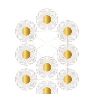 Ten Sefirot Poster-10 Sephiroth-Gold Copper-Tree of Life-Kabbalah Elements-Sacred Geometry Art-Divine-Jewish Art-A3 Print-DOWNLOAD HALELUYA