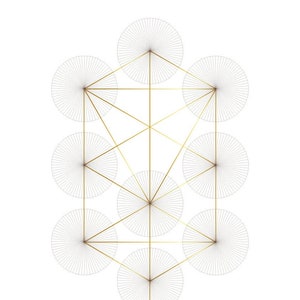 Ten Sefirot Kabbalah Wall Décor Print-10 Sephiroth-Gold Tree of Life-Sacred Geometry Symbols-Divine Holy Grace-Jewish Art--DOWNLOAD HALELUYA