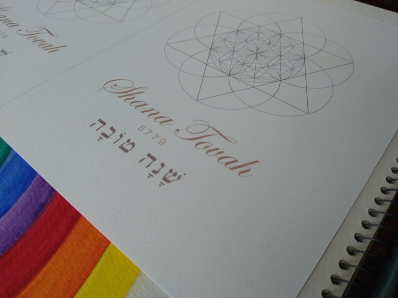 Shana Tovah Blessing Printable Greeting Card to Color-jewish - Etsy Israel