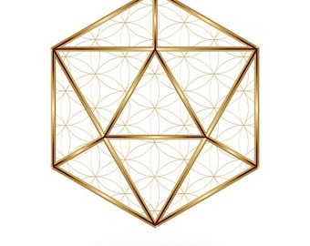 Icosahedron Sacred Geometry Art-Geometric Print-Platonic Solids-Element Artwork-Polyhedron-Equilibrium Wall Décor-PDF-DOWNLOAD HALELUYA