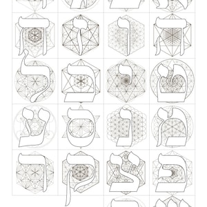 Learning Hebrew Alphabet Letters-Alef Beit-Coloring-A3 Poster-Back To School-PDF Printable-Sacred Jewish Art-Educational-DOWNLOAD HALELUYA