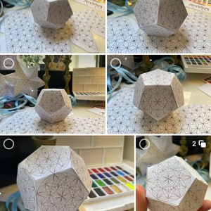 Dodecahedron 3D Papercraft Template Pdf-platonic Solids-ornament ...