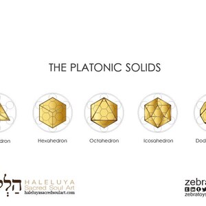 Platonic Solids Sacred Geometry-Spiritual Sanctuary Décor-Therapeutic Art Elements Symbols-Zen Energy Healing Printable-DOWNLOAD HALELUYA