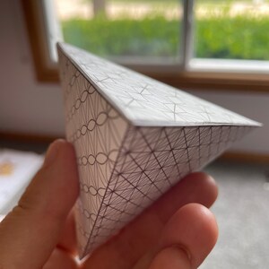 Tetrahedron 3D Model-Papercraft Template-Home Décor Ideas-Platonic Solids-Print Holiday Party Decorations-Sacred Geometry Patterns-DOWNLOAD