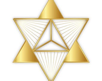 May include: A gold geometric design featuring a six-pointed star with triangles and lines. The design includes the text "HALEUYA Sacred Soul Art" and social media icons.