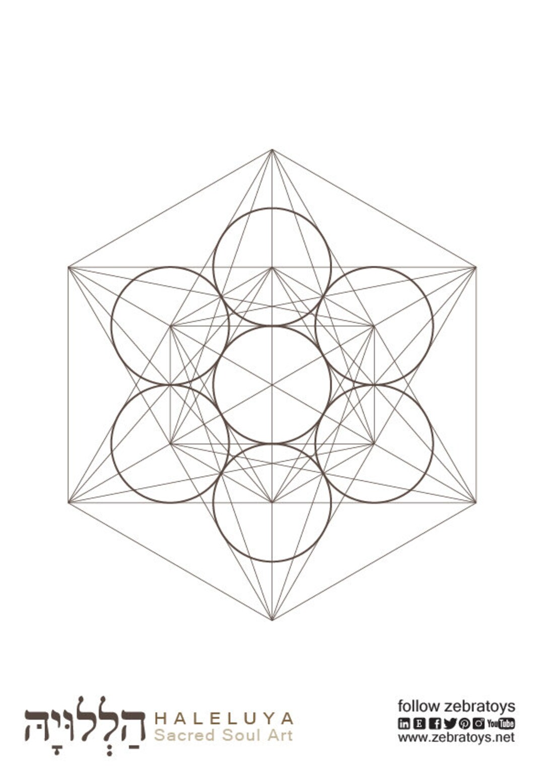Metatron's Cube Sacred Geometry Coloring Page-wall Art Décor-geometric ...
