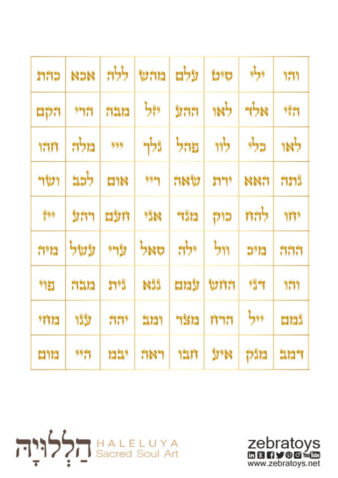 The 72 Names of Godjudaismsacred Divine Hebrew Torah Letters Etsy