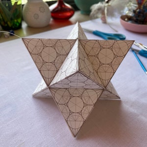 Merkaba 3D Papercraft Merkavah Template-PDF-Printable DIY Model-Coloring-Fruit Of Life-Holiday Star Decorations-Sacred Geometry-DOWNLOAD
