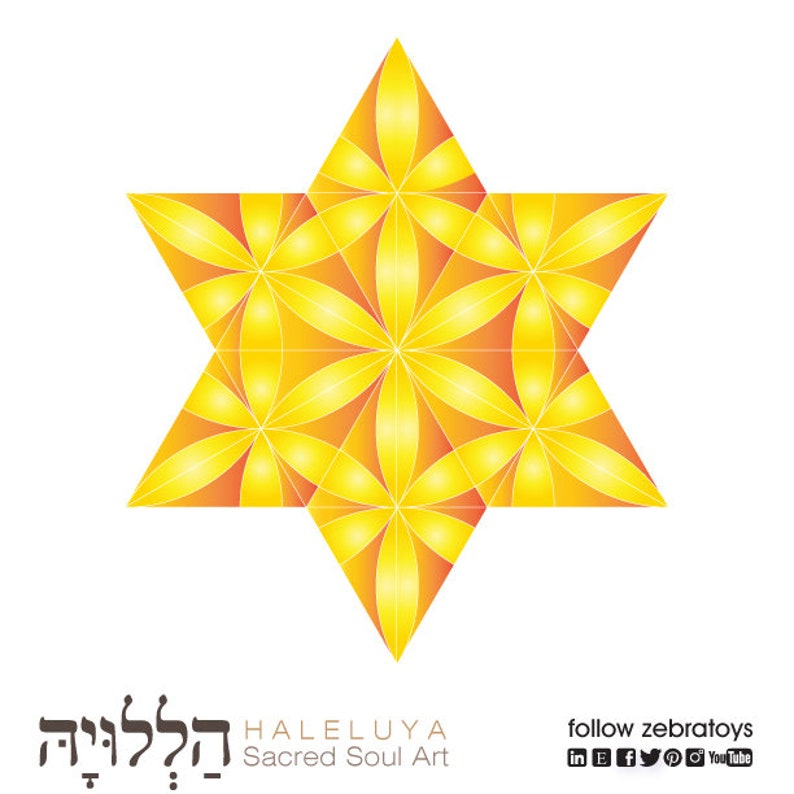 Set of 6 Printable Stars of David Decorations-large 3D Paper Crafts ...