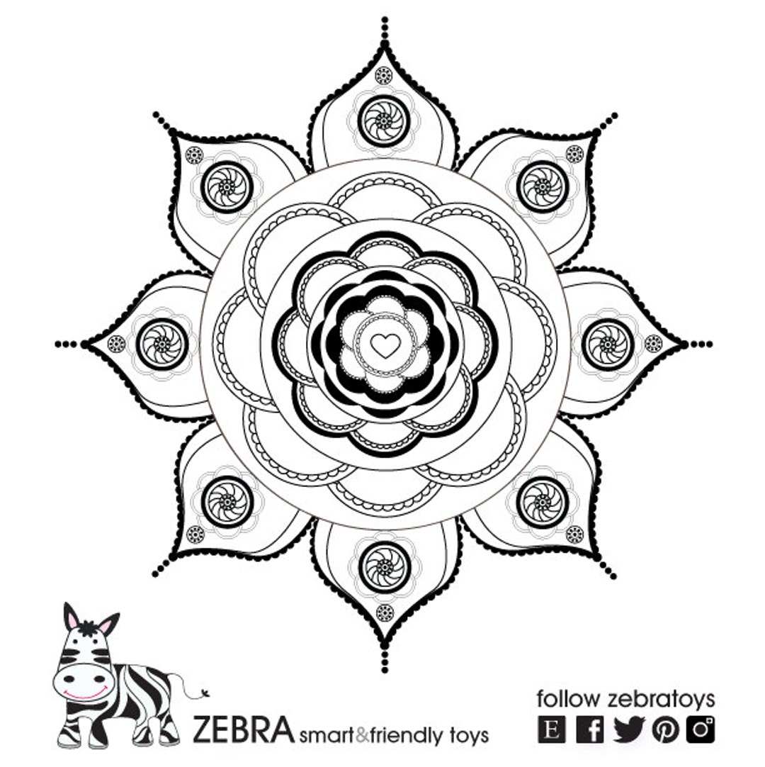 Love Mandala-coloring Page-printable Art-hippi Digital - Etsy