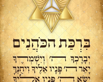 Birkat Kohanim Priestly Blessing Hebrew Jewish Wall Art Gift Ideas-Biblical Cohanim Peace Blessings House-Prayer PDF Print-DOWNLOAD HALELUYA