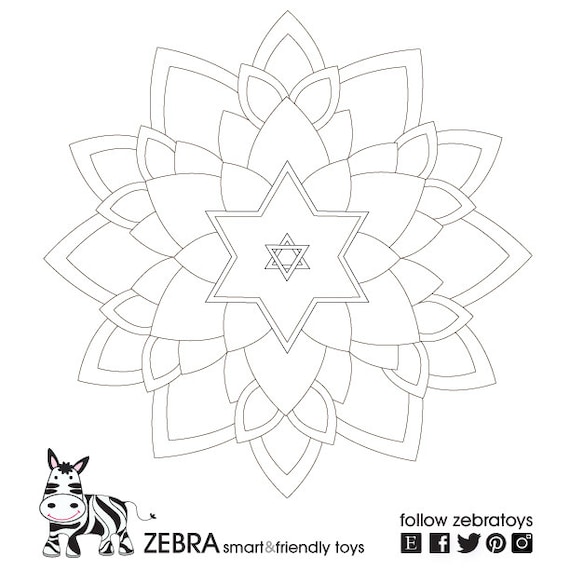 Items similar to Shana Tova-Girls Printable Coloring page-Jewish