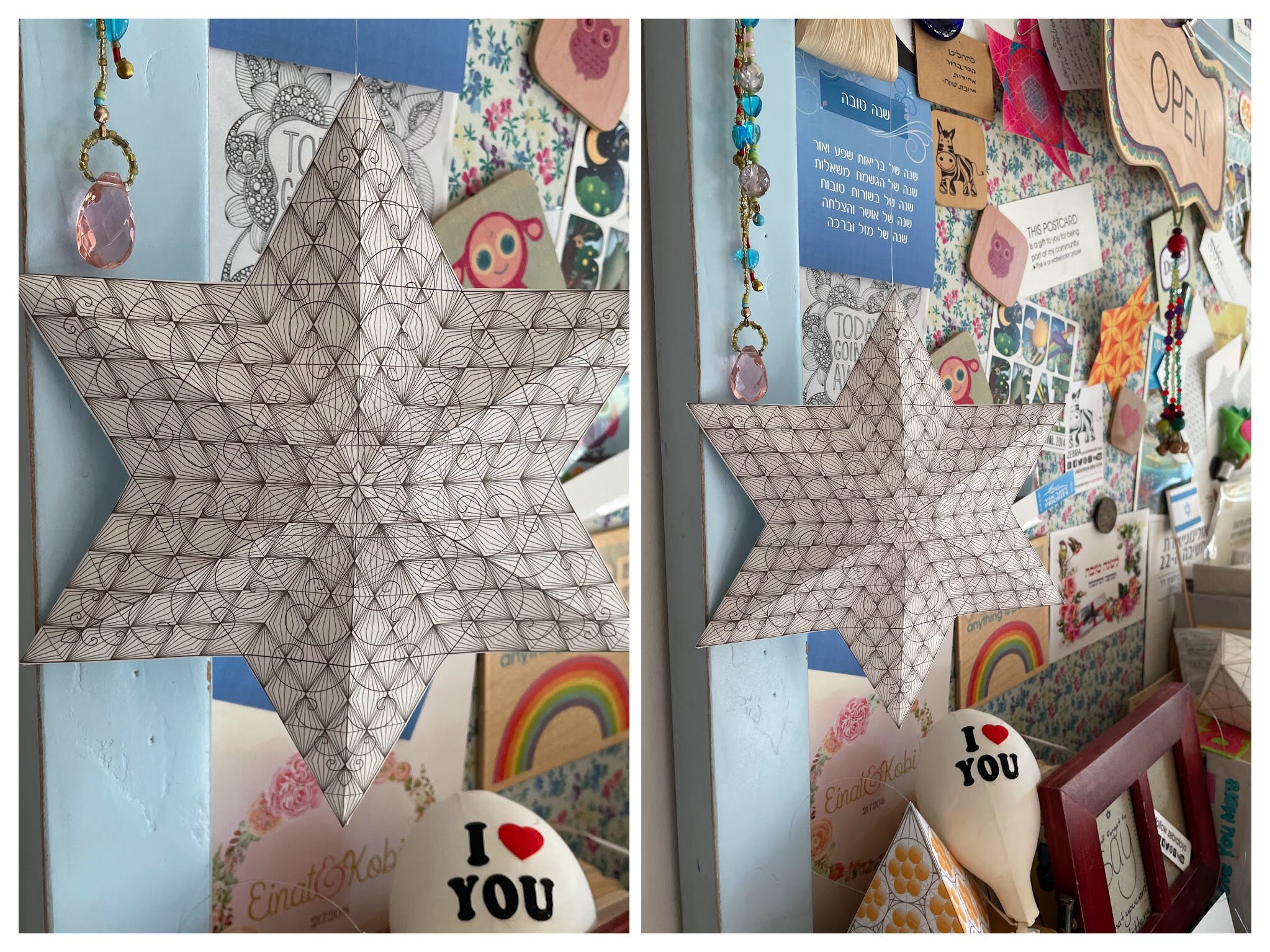 Star Décor-paper Template-3d David Star Decoration-craft - Etsy