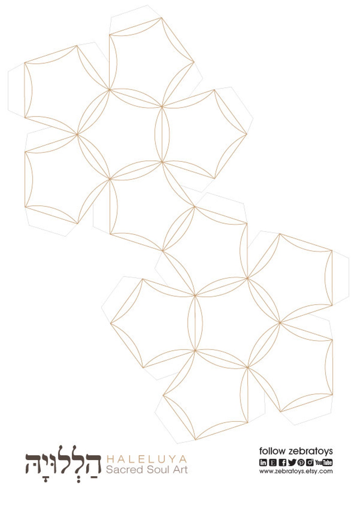 Dodecahedron 3D Papercraft Template Pdf-platonic Solids-sacred ...