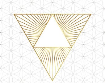 Tetrahedron Wall Decor-Gold-Platonic Solids-Geometric Symbol-Sacred Geometry Elements-Energy Healing Prints-DIY Art Ideas-INSTANT DOWNLOAD