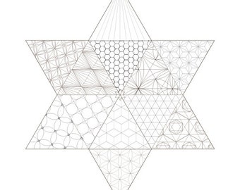 Star of David Patterns-Print Coloring Page-Jewish Art Crafts-Printable PDF-Divine Frequencies-Sacred Geometry Symbols-Magen Yisrael-HALELUYA