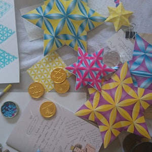 Hanukkah Decorations-3 Dimensional Paper craft Star of David-A4 Printable Template-Jewish Holidays Arts Crafts Activities-INSTANT DOWNLOAD