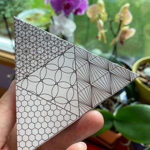 Tetrahedron 3D Papercraft Template-Home Décor Ideas-Platonic Solids-Print Holiday Party Patterns Decorations-Sacred Geometry-Model-DOWNLOAD