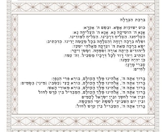 The Havdalah-HAVDALA Prayer-Hebrew Wall Art Print-Coloring Page-Jewish Art-Printable-Holiness Energy Frequencies-Judaica-INSTANT DOWNLOAD