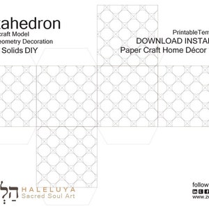 Hexahedron 3D Cube-printable Model-papercraft-pdf Template-platonic ...