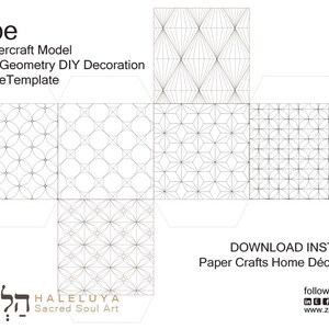Hexahedron 3D Cube Papercraft Template Pdf-platonic Solids-printable ...