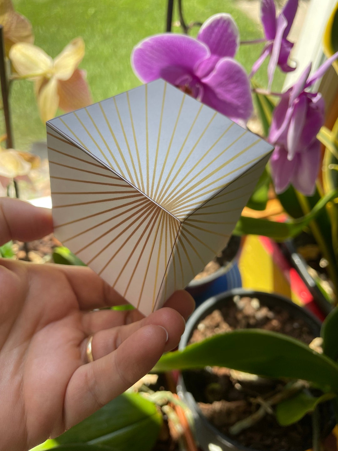 Hexahedron 3D Cube Papercraft Template Pdf-gold Platonic Solids ...
