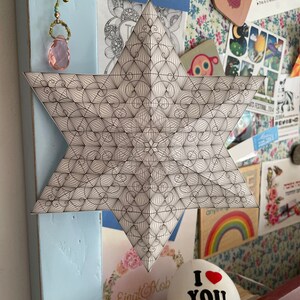 Star Décor-paper Template-3d David Star Decoration-craft Homemade ...