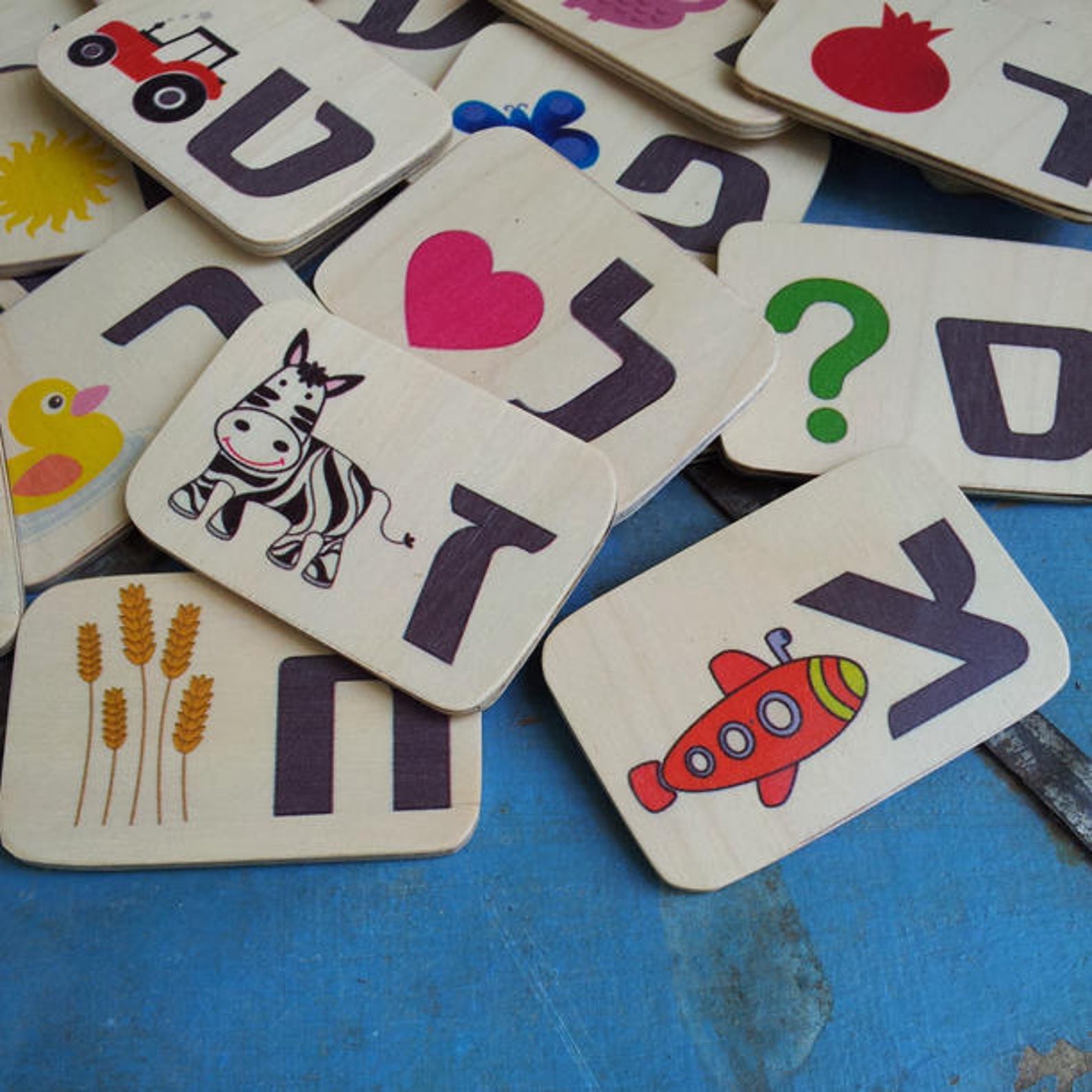 Hebrew Alphabet-alef Bet-flash Cards-back to School-magnet - Etsy