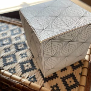 Paper Cube-Geometric Ornament-Craft 3D-Template PDF-Holiday Decorations-Platonic Solids-Printable Model-Party-Crystals DIY Décor-DOWNLOAD