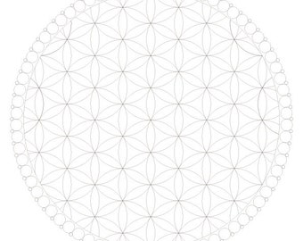 Flower Of Life Circle-Printable Coloring Page-Feel Inner Peace Frequencies-Sacred Geometry Art-Spiritual Ancient Secret Element-DOWNLOAD NOW