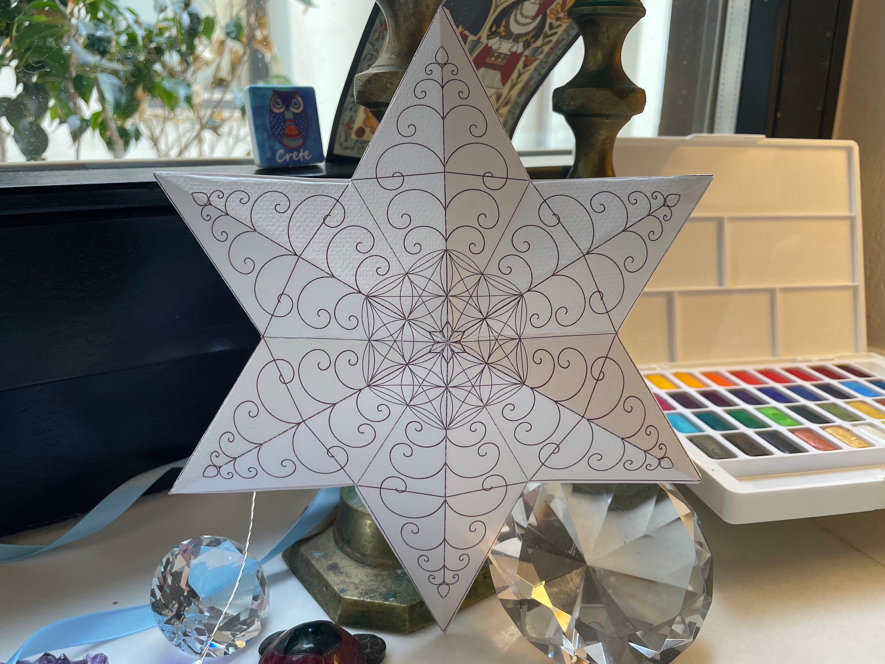 Stardesign Craft Star Décor-3d Paper Craft Template-david Star Decoration-make Homemade ...