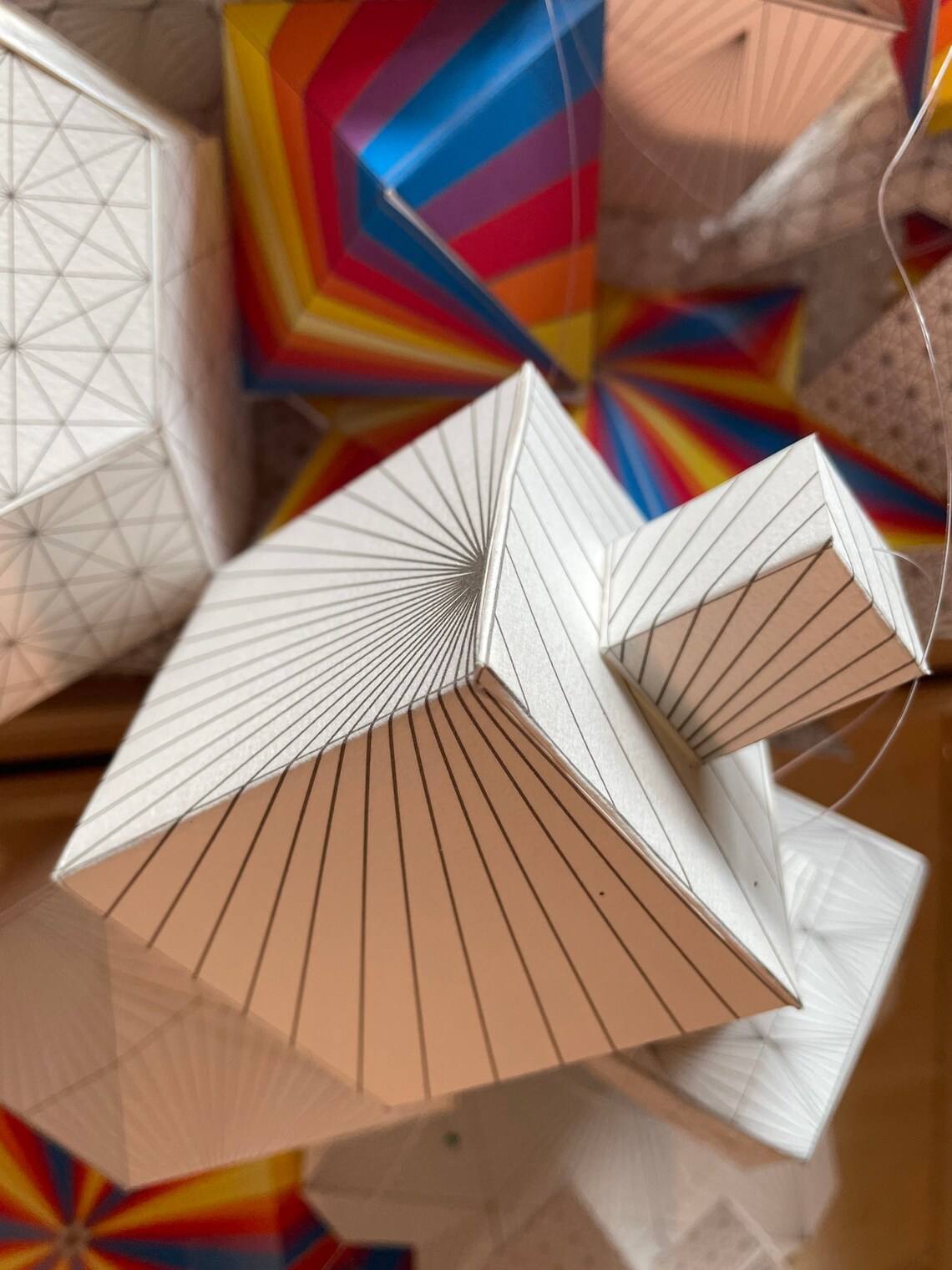 Paper Dreidel Templatehanukkahcraft 3D Modelgeometric Shimmering
