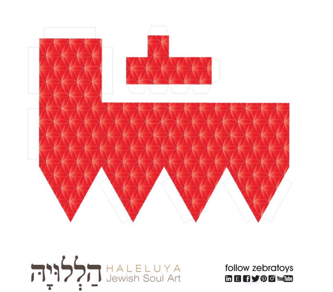 Red Dreidel Papercraft Template-sweets Gift Package-printable Paper ...