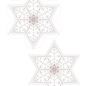 Op de afbeelding: Printbare kleurplaat met een gedetailleerd geometrisch ontwerp van een zespuntige ster met ingewikkelde spiralen en lijnen. Het ontwerp is gelabeld "HALELUYA Sacred Soul Art" en bevat het Hebreeuwse woord "HALELUYA".