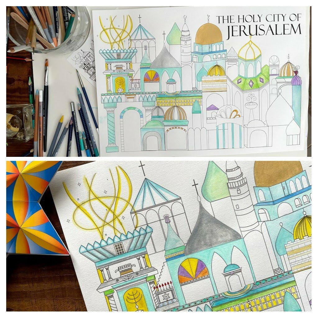 HALELUYA Yom Yerushalim Crafts Party-coloring Jerusalem Art Activities ...