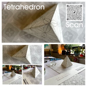 Tetrahedron 3D Papercraft Template PDF-Platonic Solids-Color-Printable 3D Model-Holiday Party Decorations-Sacred Geometry-INSTANT DOWNLOAD