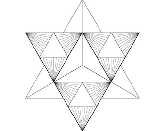 May include: A black and white line drawing of a six-pointed star composed of intersecting triangles with internal geometric shading. The text "HALELUYA SACRED SOUL ART haleluyasacredsoulart.com" and "zebratoys zebratoys.etsy.com" appears at the bottom.