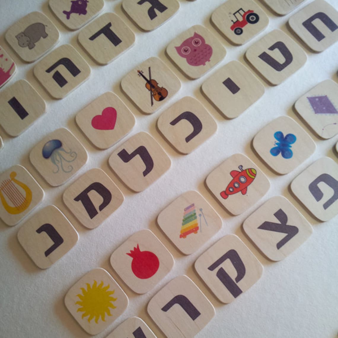 Alef BetHebrewAlphabet Flash CardsBack To SchoolWood  Etsy