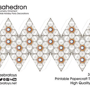 Icosahedron 3D Papercraft Template Pdf-platonic Solids-printable Model ...