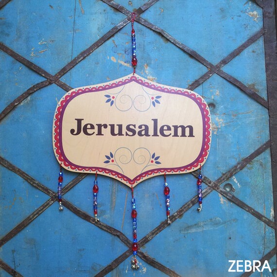 Jerusalem Artwall hangingHome décorwood signHoly City