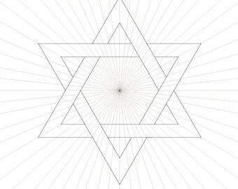 Interlinked Star of David Rays-Printable-Coloring Page-Print Color-Sacred Geometry Symbols-Faith Healing-5783 Collection-DOWNLOAD HALELUYA