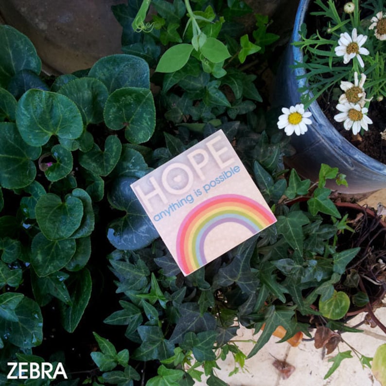 Hope Anything is Possible. Good Karma & Faith Colorful Rainbow Etsy