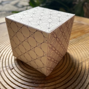 Hexahedron 3D Cube Papercraft Template PDF-Platonic Solids-Printable Model-Holiday Pattern Decorations-Geometric Ornament DIY Décor-DOWNLOAD