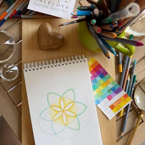 HALELUYA’s Sacred Geometry Art Drawing Hub-7 Live online meetups-Draw Sacred Geometry Art-Drawing Coloring Workshop-How To Instructions