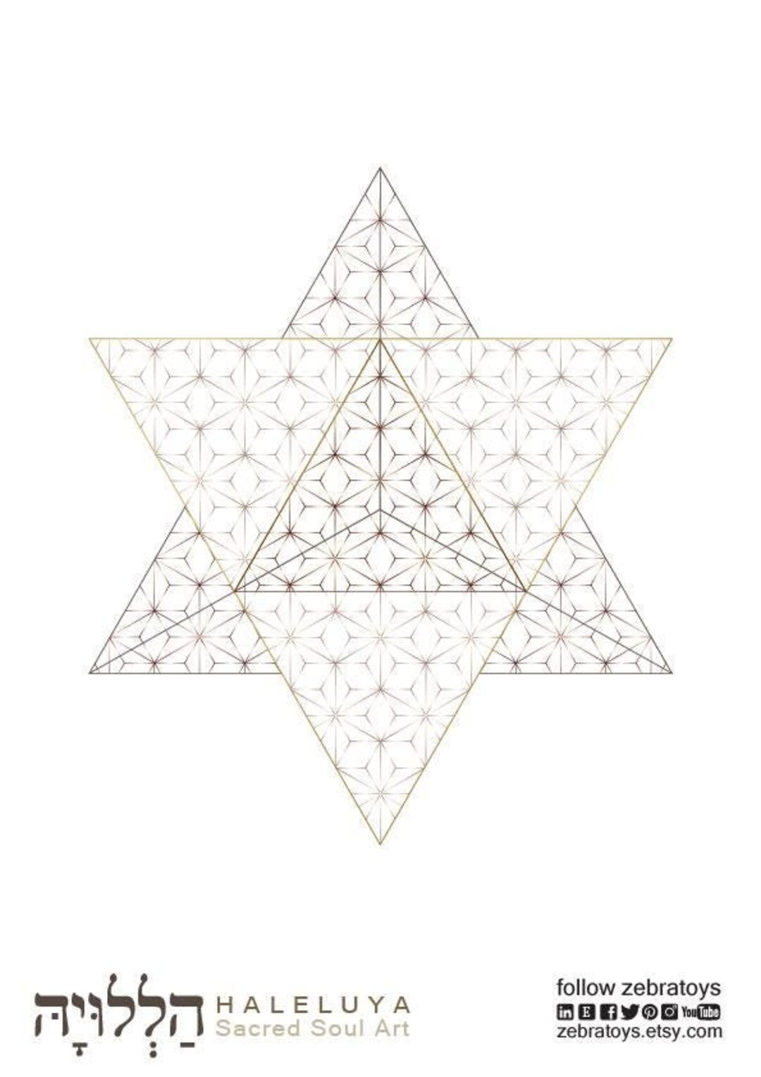 Merkaba Sacred Geometry-merkabah Merkavah-kabbalah Wall Art Décor ...