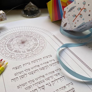 Hanukkah Menorah Candles Blessings Printable-siddur Prayers-hanukkiah-festival of Lights ...